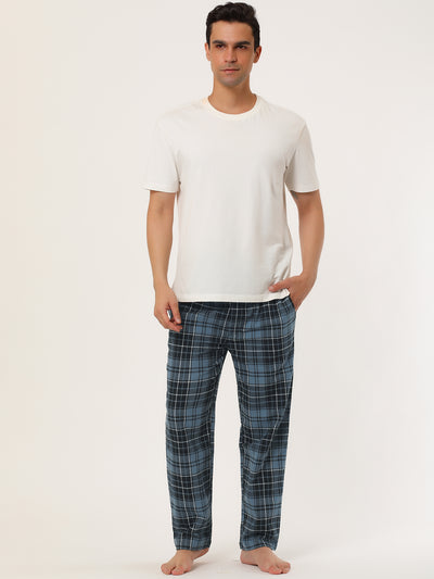 Flannel Drawstring Plaid Elastic Waist Pajama Pants