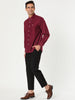 Long Sleeve Solid Color Point Collar Corduroy Shirts