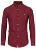 Long Sleeve Solid Color Point Collar Corduroy Shirts