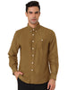Long Sleeve Solid Color Point Collar Corduroy Shirts