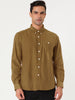 Long Sleeve Solid Color Point Collar Corduroy Shirts