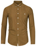 Long Sleeve Solid Color Point Collar Corduroy Shirts