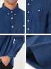 Long Sleeve Solid Color Point Collar Corduroy Shirts
