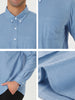 Long Sleeve Solid Color Point Collar Corduroy Shirts