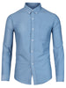 Long Sleeve Solid Color Point Collar Corduroy Shirts