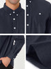 Long Sleeve Solid Color Point Collar Corduroy Shirts