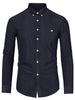 Long Sleeve Solid Color Point Collar Corduroy Shirts