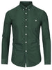 Long Sleeve Solid Color Point Collar Corduroy Shirts