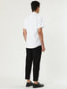 Cotton Lapel Short Sleeve Polka Dot Button Shirt