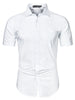 Cotton Lapel Short Sleeve Polka Dot Button Shirt