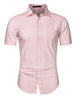 Cotton Lapel Short Sleeve Polka Dot Button Shirt