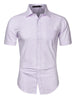 Cotton Lapel Short Sleeve Polka Dot Button Shirt