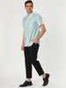 Cotton Lapel Short Sleeve Polka Dot Button Shirt