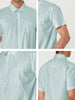 Cotton Lapel Short Sleeve Polka Dot Button Shirt