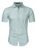 Cotton Lapel Short Sleeve Polka Dot Button Shirt
