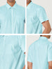 Cotton Lapel Short Sleeve Polka Dot Button Shirt