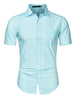 Cotton Lapel Short Sleeve Polka Dot Button Shirt