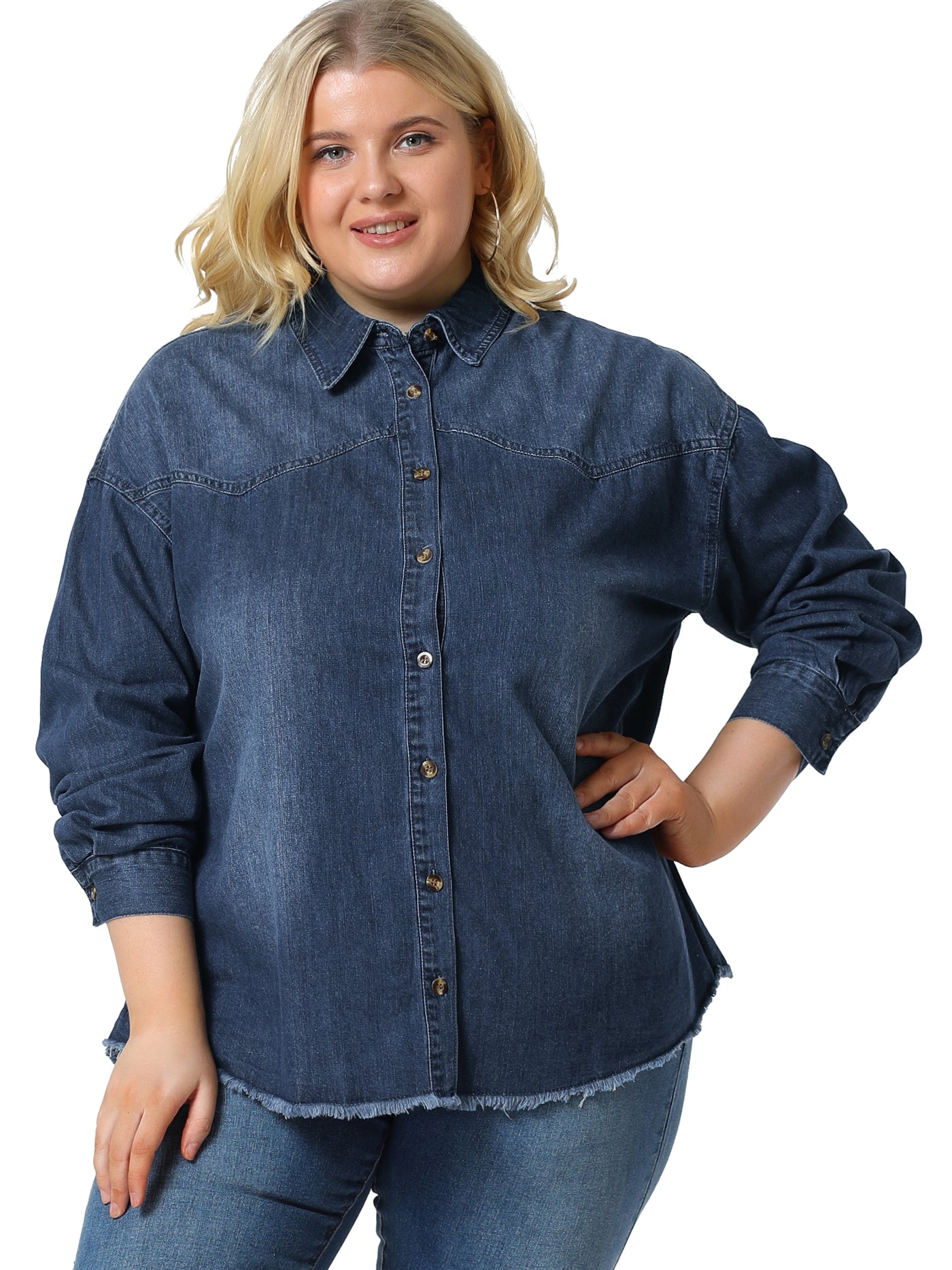 American Darling ADDR001-L 100% Cotton Denim Women Shirt Jacket Dress –  Hilason Saddles and Tack