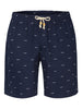 Elastic Waist Drawstring Printed Beach Board Shorts