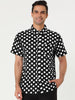Cotton Lapel Short Sleeve Polka Dot Button Shirt