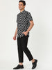 Cotton Lapel Short Sleeve Polka Dot Button Shirt