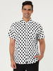 Cotton Lapel Short Sleeve Polka Dot Button Shirt