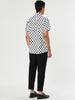 Cotton Lapel Short Sleeve Polka Dot Button Shirt