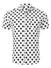 Cotton Lapel Short Sleeve Polka Dot Button Shirt