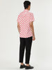 Cotton Lapel Short Sleeve Polka Dot Button Shirt