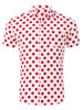 Cotton Lapel Short Sleeve Polka Dot Button Shirt