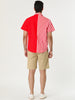 Summer Vertical Stripe Patchwork Lapel Button Shirts