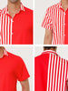 Summer Vertical Stripe Patchwork Lapel Button Shirts