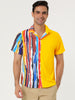 Summer Vertical Stripe Patchwork Lapel Button Shirts