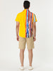 Summer Vertical Stripe Patchwork Lapel Button Shirts