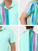 Summer Vertical Stripe Patchwork Lapel Button Shirts