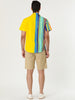 Summer Vertical Stripe Patchwork Lapel Button Shirts