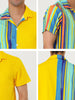 Summer Vertical Stripe Patchwork Lapel Button Shirts