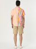 Summer Vertical Stripe Patchwork Lapel Button Shirts