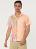 Summer Vertical Stripe Patchwork Lapel Button Shirts