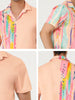Summer Vertical Stripe Patchwork Lapel Button Shirts
