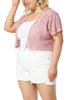 Spandex H Line Allover Short Sleeve Bolero
