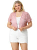 Spandex H Line Allover Short Sleeve Bolero