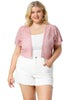 Spandex H Line Allover Short Sleeve Bolero