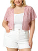 Spandex H Line Allover Short Sleeve Bolero