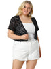 Spandex H Line Allover Short Sleeve Bolero