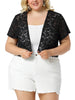 Spandex H Line Allover Short Sleeve Bolero