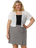 Spandex H Line Allover Short Sleeve Bolero
