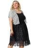 Spandex H Line Allover Short Sleeve Bolero