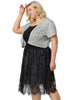 Spandex H Line Allover Short Sleeve Bolero