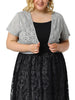 Spandex H Line Allover Short Sleeve Bolero